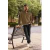 image:imageJMIERR Mens 2 Piece Casual Outfits Quarter Button Lightweight Sweatshirt Tracksuit amp Joggers Sweatpants Sweatsuit SetKhaki