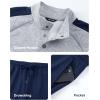 image:imageJMIERR Mens 2 Piece Casual Outfits Quarter Button Lightweight Sweatshirt Tracksuit amp Joggers Sweatpants Sweatsuit SetLight Grey