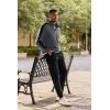 image:imageJMIERR Mens 2 Piece Casual Outfits Quarter Button Lightweight Sweatshirt Tracksuit amp Joggers Sweatpants Sweatsuit SetMedium Grey