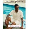image:imageJMIERR Mens 2 Piece Jacquard Outfits Ultra Soft Comfy 14 Zip Golf Polo Shirt Shorts Set Tracksuits for BeachApricot