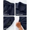 image:imageJMIERR Mens 2 Piece Jacquard Outfits Ultra Soft Comfy 14 Zip Golf Polo Shirt Shorts Set Tracksuits for BeachNavy Blue