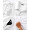 image:imageJMIERR Mens 2 Piece Jacquard Outfits Ultra Soft Comfy 14 Zip Golf Polo Shirt Shorts Set Tracksuits for BeachWhite
