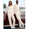 image:imageJMIERR Mens 2 Piece Outfits Quarter Zipper Polo Shirt Tracksuit amp Joggers Sweatpants Sweatsuit Sets JacquardApricot