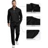 image:imageJMIERR Mens 2 Piece Outfits Quarter Zipper Polo Shirt Tracksuit amp Joggers Sweatpants Sweatsuit Sets JacquardBlack