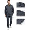image:imageJMIERR Mens 2 Piece Outfits Quarter Zipper Polo Shirt Tracksuit amp Joggers Sweatpants Sweatsuit Sets JacquardDark Grey