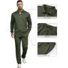 image:imageJMIERR Mens 2 Piece Outfits Quarter Zipper Polo Shirt Tracksuit amp Joggers Sweatpants Sweatsuit Sets JacquardGreen