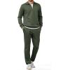 image:imageJMIERR Mens 2 Piece Outfits Quarter Zipper Polo Shirt Tracksuit amp Joggers Sweatpants Sweatsuit Sets JacquardGreen