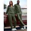 image:imageJMIERR Mens 2 Piece Outfits Quarter Zipper Polo Shirt Tracksuit amp Joggers Sweatpants Sweatsuit Sets JacquardGreen