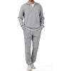 image:imageJMIERR Mens 2 Piece Outfits Quarter Zipper Polo Shirt Tracksuit amp Joggers Sweatpants Sweatsuit Sets JacquardGrey