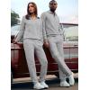 image:imageJMIERR Mens 2 Piece Outfits Quarter Zipper Polo Shirt Tracksuit amp Joggers Sweatpants Sweatsuit Sets JacquardGrey