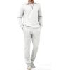 image:imageJMIERR Mens 2 Piece Outfits Quarter Zipper Polo Shirt Tracksuit amp Joggers Sweatpants Sweatsuit Sets JacquardWhite