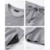 image:imageJMIERR Mens 2 Piece Sets Short Sleeve Shirts and Loose Pants Summer Textured SuitsLight Grey