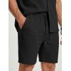 image:imageJMIERR Mens 2 Piece Short Sets Short Sleeve Shirts and Shorts Summer Beach Vacation Texture OutfitsBlack