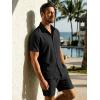 image:imageJMIERR Mens 2 Piece Short Sets Short Sleeve Shirts and Shorts Summer Beach Vacation Texture OutfitsBlack