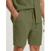 image:imageJMIERR Mens 2 Piece Short Sets Short Sleeve Shirts and Shorts Summer Beach Vacation Texture OutfitsDark Green