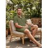 image:imageJMIERR Mens 2 Piece Short Sets Short Sleeve Shirts and Shorts Summer Beach Vacation Texture OutfitsDark Green