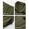 image:imageJMIERR Mens 2 Piece Short Sets Short Sleeve Shirts and Shorts Summer Beach Vacation Texture OutfitsDark Green