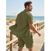image:imageJMIERR Mens 2 Piece Short Sets Short Sleeve Shirts and Shorts Summer Beach Vacation Texture OutfitsDark Green
