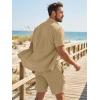 image:imageJMIERR Mens 2 Piece Short Sets Short Sleeve Shirts and Shorts Summer Beach Vacation Texture OutfitsKhaki