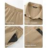 image:imageJMIERR Mens 2 Piece Short Sets Short Sleeve Shirts and Shorts Summer Beach Vacation Texture OutfitsKhaki
