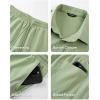 image:imageJMIERR Mens 2 Piece Short Sets Short Sleeve Shirts and Shorts Summer Beach Vacation Texture OutfitsLight Green