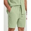 image:imageJMIERR Mens 2 Piece Short Sets Short Sleeve Shirts and Shorts Summer Beach Vacation Texture OutfitsLight Green