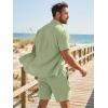 image:imageJMIERR Mens 2 Piece Short Sets Short Sleeve Shirts and Shorts Summer Beach Vacation Texture OutfitsLight Green