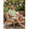 image:imageJMIERR Mens 2 Piece Short Sets Short Sleeve Shirts and Shorts Summer Beach Vacation Texture OutfitsLight Green