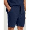 image:imageJMIERR Mens 2 Piece Short Sets Short Sleeve Shirts and Shorts Summer Beach Vacation Texture OutfitsNavy Blue