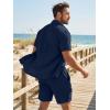 image:imageJMIERR Mens 2 Piece Short Sets Short Sleeve Shirts and Shorts Summer Beach Vacation Texture OutfitsNavy Blue