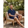 image:imageJMIERR Mens 2 Piece Short Sets Short Sleeve Shirts and Shorts Summer Beach Vacation Texture OutfitsNavy Blue