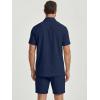 image:imageJMIERR Mens 2 Piece Short Sets Short Sleeve Shirts and Shorts Summer Beach Vacation Texture OutfitsNavy Blue