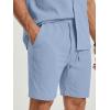 image:imageJMIERR Mens 2 Piece Short Sets Short Sleeve Shirts and Shorts Summer Beach Vacation Texture OutfitsSky Blue