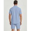 image:imageJMIERR Mens 2 Piece Short Sets Short Sleeve Shirts and Shorts Summer Beach Vacation Texture OutfitsSky Blue