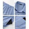 image:imageJMIERR Mens 2 Piece Short Sets Short Sleeve Shirts and Shorts Summer Beach Vacation Texture OutfitsSky Blue