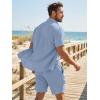 image:imageJMIERR Mens 2 Piece Short Sets Short Sleeve Shirts and Shorts Summer Beach Vacation Texture OutfitsSky Blue