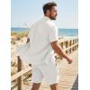 image:imageJMIERR Mens 2 Piece Short Sets Short Sleeve Shirts and Shorts Summer Beach Vacation Texture OutfitsWhite