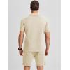 image:imageJMIERR Mens 2 Piece Waffle Knit Outfit Half Zip Polo Shirt and Shorts Textured Summer SetApricot