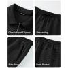image:imageJMIERR Mens 2 Piece Waffle Knit Outfit Half Zip Polo Shirt and Shorts Textured Summer SetBlack