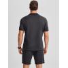 image:imageJMIERR Mens 2 Piece Waffle Knit Outfit Half Zip Polo Shirt and Shorts Textured Summer SetDark Grey