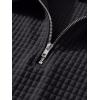 image:imageJMIERR Mens 2 Piece Waffle Knit Outfit Half Zip Polo Shirt and Shorts Textured Summer SetDark Grey