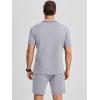image:imageJMIERR Mens 2 Piece Waffle Knit Outfit Half Zip Polo Shirt and Shorts Textured Summer SetLight Grey