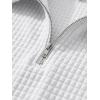 image:imageJMIERR Mens 2 Piece Waffle Knit Outfit Half Zip Polo Shirt and Shorts Textured Summer SetWhite