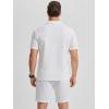 image:imageJMIERR Mens 2 Piece Waffle Knit Outfit Half Zip Polo Shirt and Shorts Textured Summer SetWhite