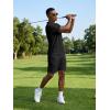 image:imageJMIERR Mens 2026 Casual 2 Piece Outfits Lounge Sets Jacquard Knit Short Sets Golf Short Sleeve Outfits for Beach Vacation0 Black