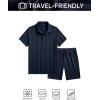 image:imageJMIERR Mens 2026 Casual 2 Piece Outfits Lounge Sets Jacquard Knit Short Sets Golf Short Sleeve Outfits for Beach Vacation1 Blue
