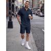 image:imageJMIERR Mens 2026 Casual 2 Piece Outfits Lounge Sets Jacquard Knit Short Sets Golf Short Sleeve Outfits for Beach Vacation1 Blue