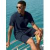 image:imageJMIERR Mens 2026 Casual 2 Piece Outfits Lounge Sets Jacquard Knit Short Sets Golf Short Sleeve Outfits for Beach Vacation1 Blue