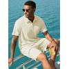 image:imageJMIERR Mens 2026 Casual 2 Piece Outfits Lounge Sets Jacquard Knit Short Sets Golf Short Sleeve Outfits for Beach VacationApricot
