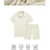 image:imageJMIERR Mens 2026 Casual 2 Piece Outfits Lounge Sets Jacquard Knit Short Sets Golf Short Sleeve Outfits for Beach VacationApricot
